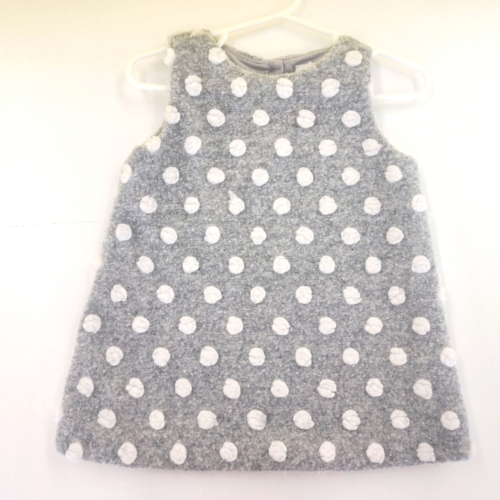 GAP Gray Sweater Dress with White Polka Dots
